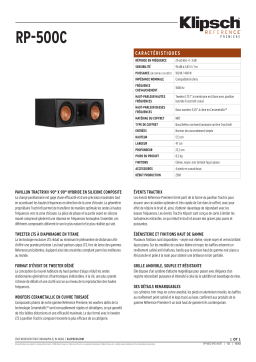Klipsch RP-500 C Walnut Vinyl Enceinte centrale Product fiche