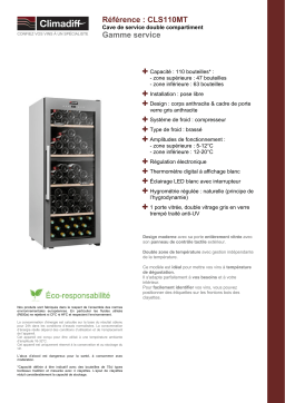 Climadiff CLS110MT Cave à vin de service Product fiche