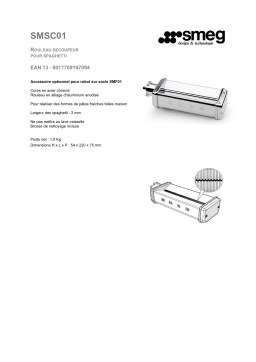 Smeg SMSC01 Rouleau Spaghetti SMF01/02/03/11 Laminoir Product fiche