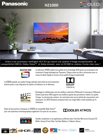 Product information | Panasonic TX-55HZ1000E TV OLED Product fiche | Fixfr