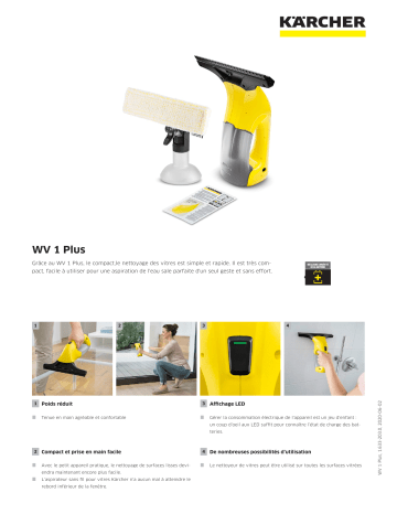 Kärcher | Product information | Karcher WV 1 PLUS Nettoyeur vitres Product fiche | Fixfr