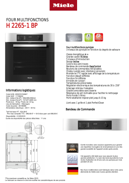 Miele H 2265-1 BP Four encastrable Product fiche