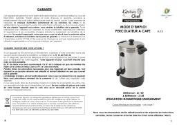 Kitchen Chef Pro 15L ZJ-150 Percolateur Owner's Manual