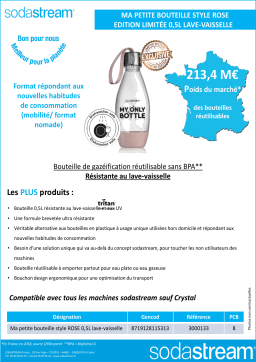 Sodastream Ma petite bouteille style rose Bouteille Owner's Manual