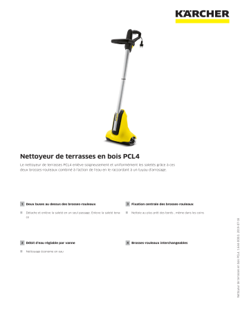 Kärcher | Product information | Karcher Patio Cleaner PCL 4 Nettoyeur basse pression Product fiche | Fixfr