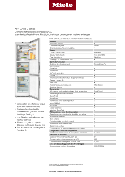 Miele KFN29483D edt/cs Réfrigérateur combiné Product fiche