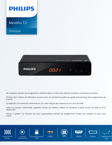 Product information | Philips NeoViu T2 Décodeur TNT Product fiche | Fixfr