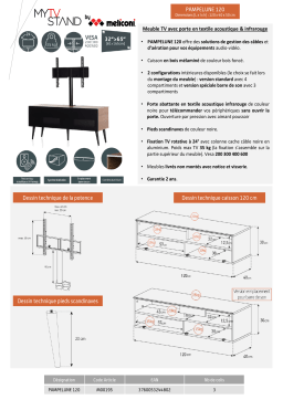 Meliconi Pampelune 120 cm bois Meuble TV Product fiche