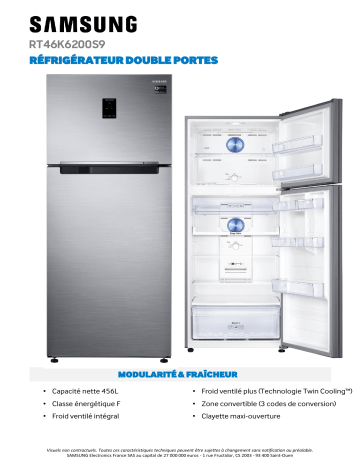 Product information | Samsung RT46K6200S9/EF Réfrigérateur 2 portes Product fiche | Fixfr