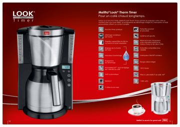 Product information | Melitta LOOK IV THERM TIMER BLANC/INOX Cafetière isotherme Product fiche | Fixfr