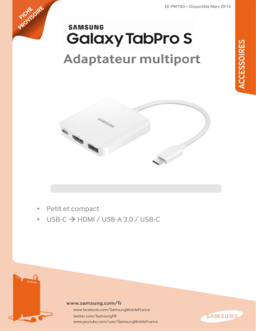 Product information | Samsung Multiport USB-C Noir Câble USB C Product fiche | Fixfr