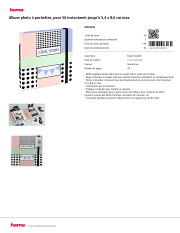 Product information | Hama Photo Cool 56 Pages 5.4 x 8.6 Album photo Product fiche | Fixfr