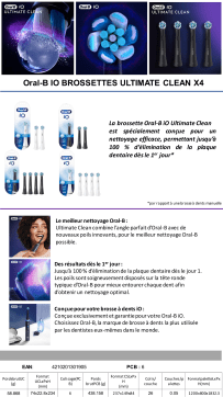 Oral-B iO ultimate Clean Black X4 Brossette dentaire Product fiche