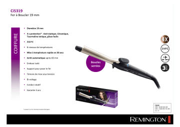 Product information | Remington Ci5319 Fer à boucler Product fiche | Fixfr