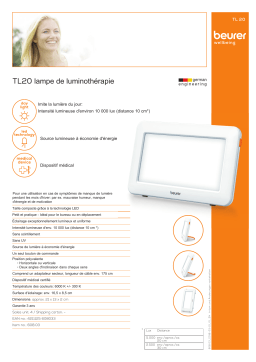 Beurer TL 20 Luminothérapie Product fiche