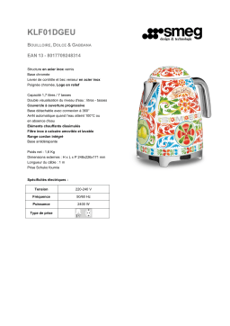 Smeg KLF03DGEU Dolce Gabbana Bouilloire Product fiche