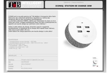 Product information | TNB Station 30W Station de chargement Product fiche | Fixfr