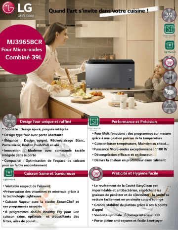 Product information | LG EX MJ3965BCR Neochef Micro ondes combiné Product fiche | Fixfr