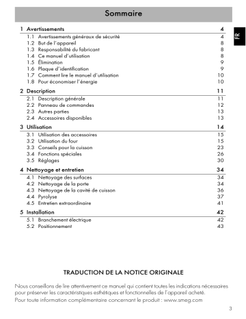 Manuel du propriétaire | Smeg SFP64TBX Four encastrable Owner's Manual | Fixfr