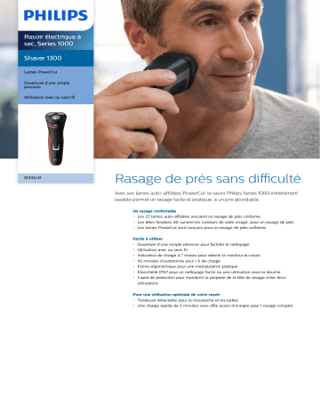 Product information | Philips S1333/41 Rasoir électrique Product fiche | Fixfr