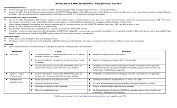 Manuel du propriétaire | NAD Phono PP2e graphite Préampli phono Owner's Manual | Fixfr