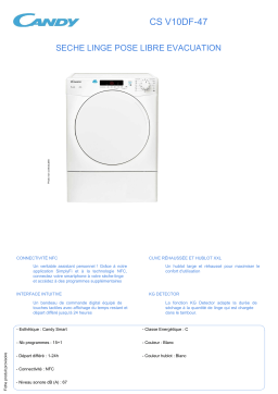 Candy CS V10DF-47 Sèche linge à évacuation Product fiche