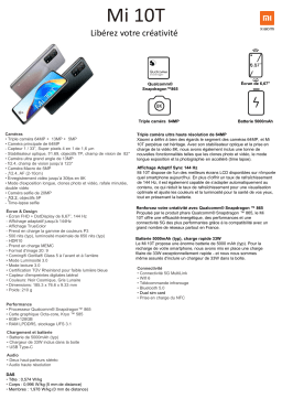 Xiaomi Mi 10T Noir 5G Smartphone Product fiche