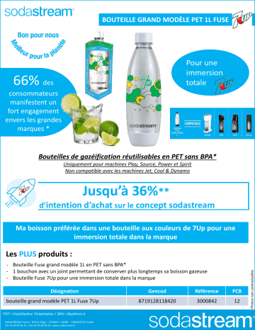 Product information | Sodastream PET 1L fuse 7up Bouteille Product fiche | Fixfr