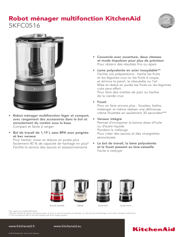 Product information | Kitchenaid 5KFC0516EER Rouge Empire Robot multifonction Product fiche | Fixfr