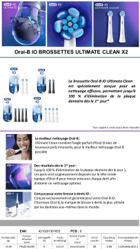 Oral-B iO ultimate Clean White X2 Brossette dentaire Product fiche