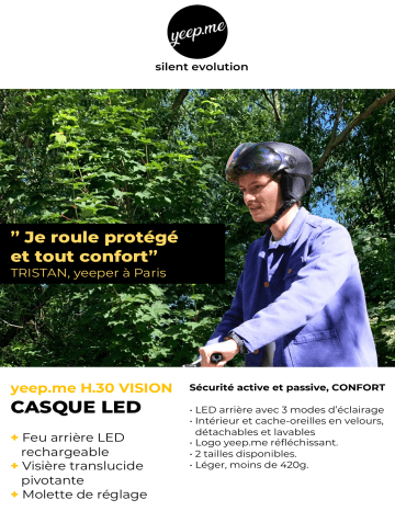 H.30 Led Vision Kaki L/XL | H.30 Led Vision Kaki S/M | Product information | Yeep.Me H.30 Led Vision Gris L/XL Casque Product fiche | Fixfr