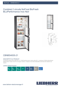 Liebherr CBNbs4835-21 Réfrigérateur combiné Product fiche