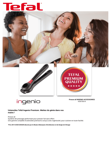 Product information | Tefal Ingenio Presse ail Product fiche | Fixfr