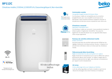 Product information | Beko BP112C Climatiseur Product fiche | Fixfr