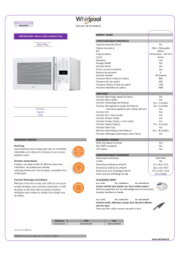 Whirlpool MCP349WH Micro ondes combiné Product fiche