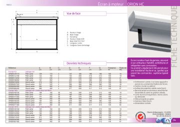 Product information | ORAY Orion HC 245 x 392cm Ecran de projection Manuel utilisateur | Fixfr
