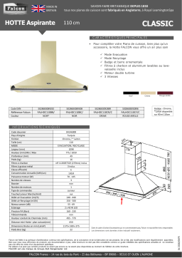 Falcon 110 NOIR BAR/BADG LAITON Hotte grande largeur Product fiche