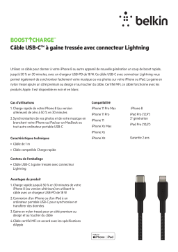 Belkin USB-C 2m tréssé noir Câble iPhone Product fiche
