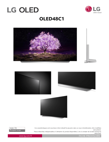 Product information | LG 48C1 2021 TV OLED Product fiche | Fixfr