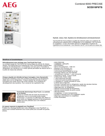 Product information | AEG SCE818F6TS Réfrigérateur 2 portes encastrable Product fiche | Fixfr