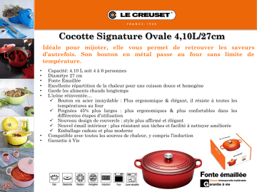 Product information | Le Creuset SIGNATURE Noire 27 cm Cocotte Product fiche | Fixfr