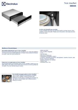 Electrolux EBD4X Tiroir Chauffant Product fiche