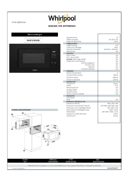 Whirlpool WMF200GNB Micro ondes gril Product fiche