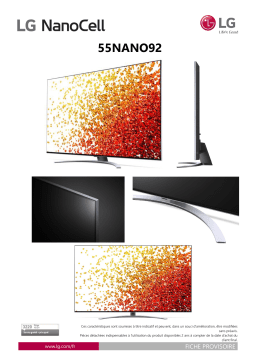 LG NanoCell 55NANO926 2021 TV LED Product fiche