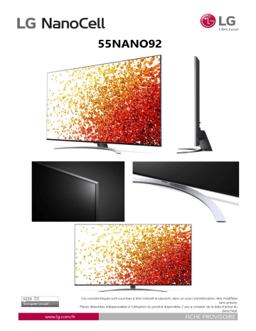 Product information | LG NanoCell 55NANO926 2021 TV LED Product fiche | Fixfr