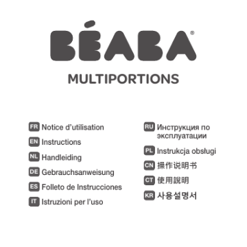 Owner's manual | Beaba silicone 6 x150ml old pink Multiportions Manuel du propriétaire | Fixfr