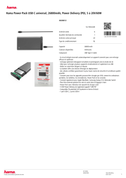 Hama 26 800mAh anthracite Batterie externe Product fiche