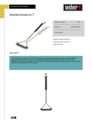 Product information | Weber grande en T Brosse Product fiche | Fixfr