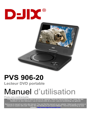 Manuel du propriétaire | D-Jix PVS 906-20 Lecteur DVD portable Owner's Manual | Fixfr