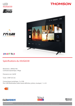 Thomson 43UG6330 TV LED Product fiche